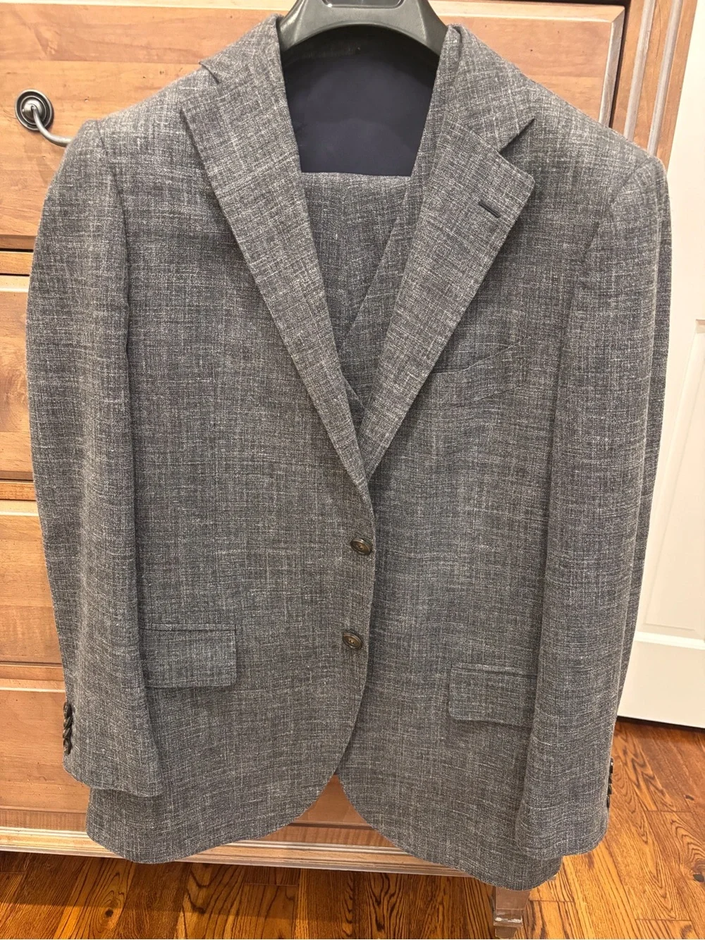 Suitsupply Gray Textured Two-Button Blazer